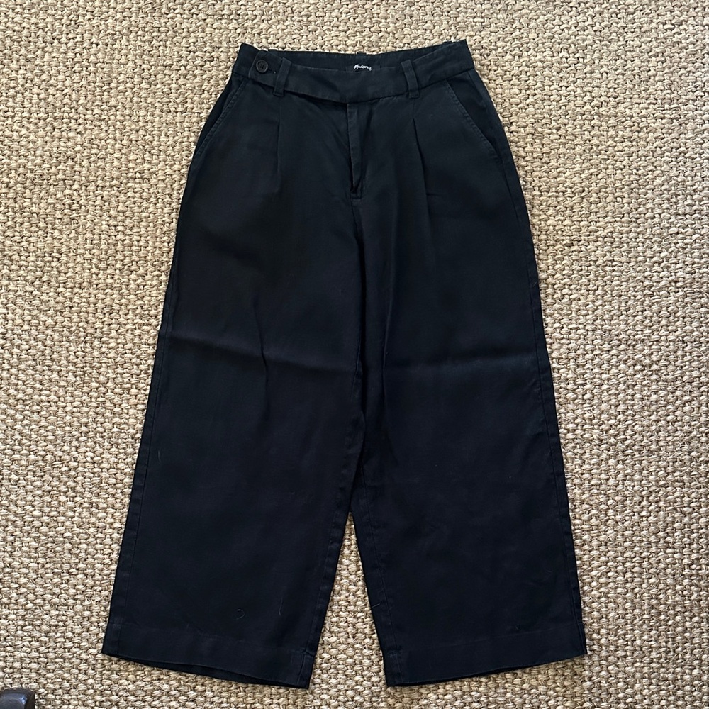 Madewell Black Linen Wide-Leg Pants Size 0P